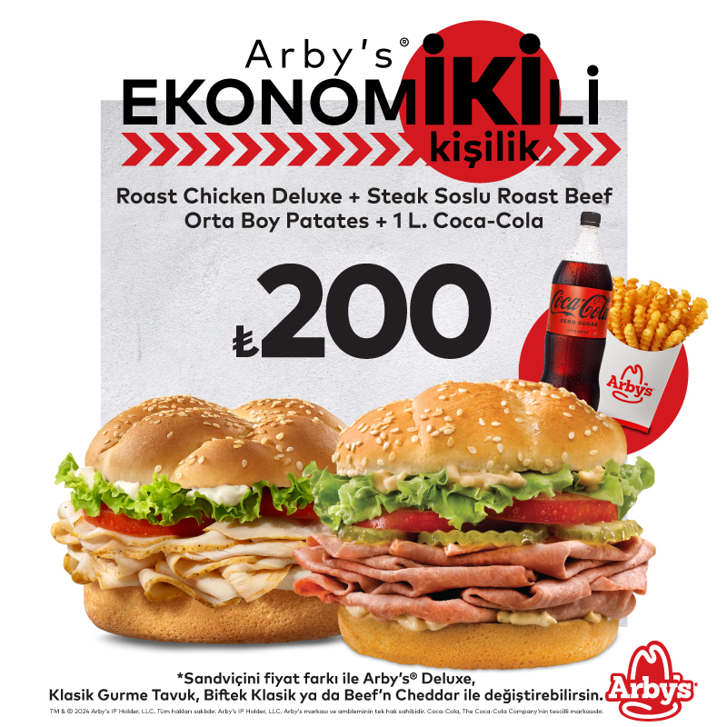 Arby’s®’den 2 Kişilik Ekonomİkili Menü